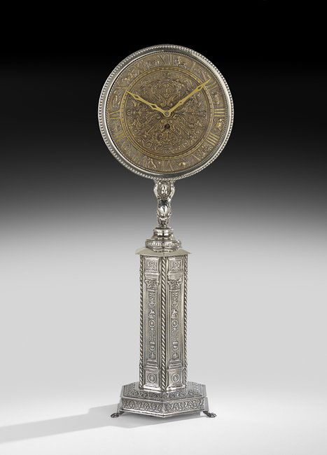 Silverplate and Brass Clock in the Baroque Taste (1 of 1)