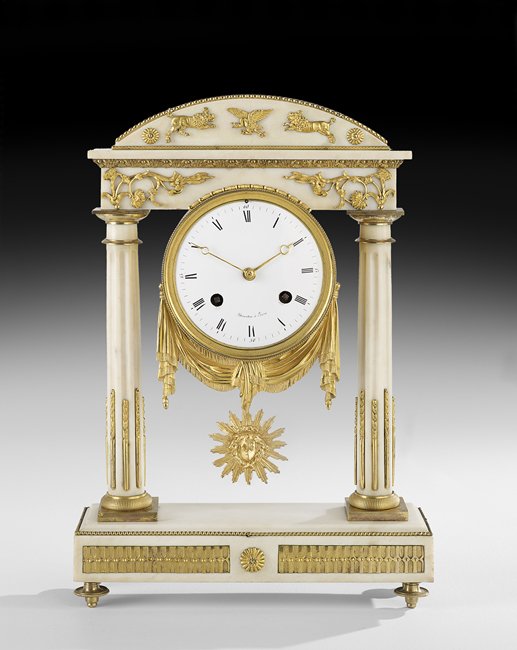 French First Republic Marble & Bronze Dore Clock (1 of 2)