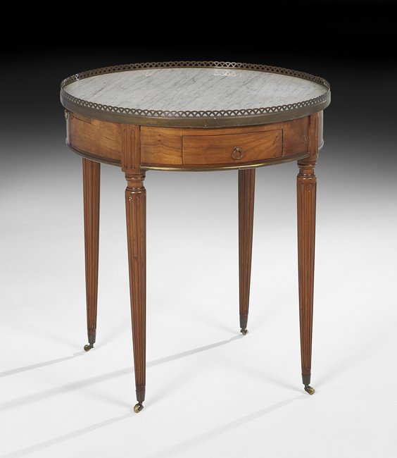 Louis XVI-Style Marble-Top Bouillotte Table (1 of 2)