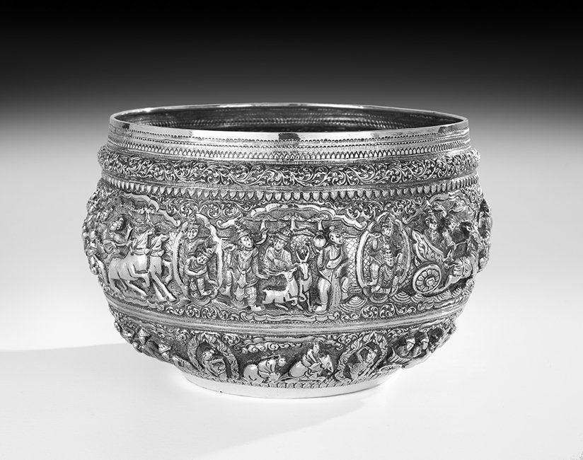 Large Myanma/Burmese Sterling Silver Bowl (1 of 1)