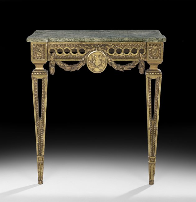 Louis XVI-Style Marble-Top Console Table (1 of 1)