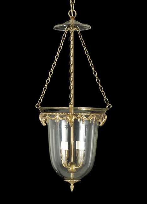 Neoclassical-Style Bronze and Glass Hall Lantern (1 of 1)