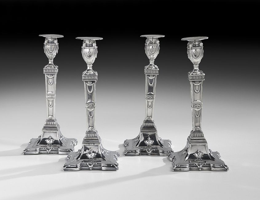 Four Georgian Sterling Silver Candlesticks (1 of 1)