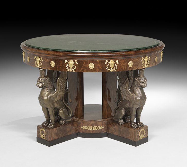 Empire-Style Marble-Top Center Table (1 of 3)