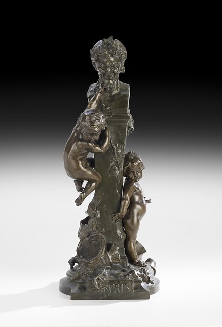 French Patinated Bronze of "Surpris!" (1 of 2)