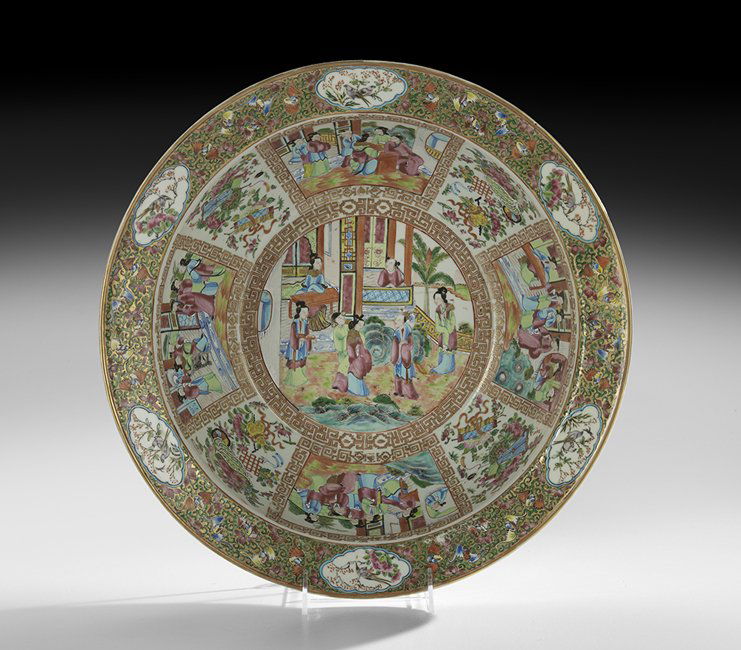 Fine Chinese Rose Medallion Wash Basin (1 of 2)