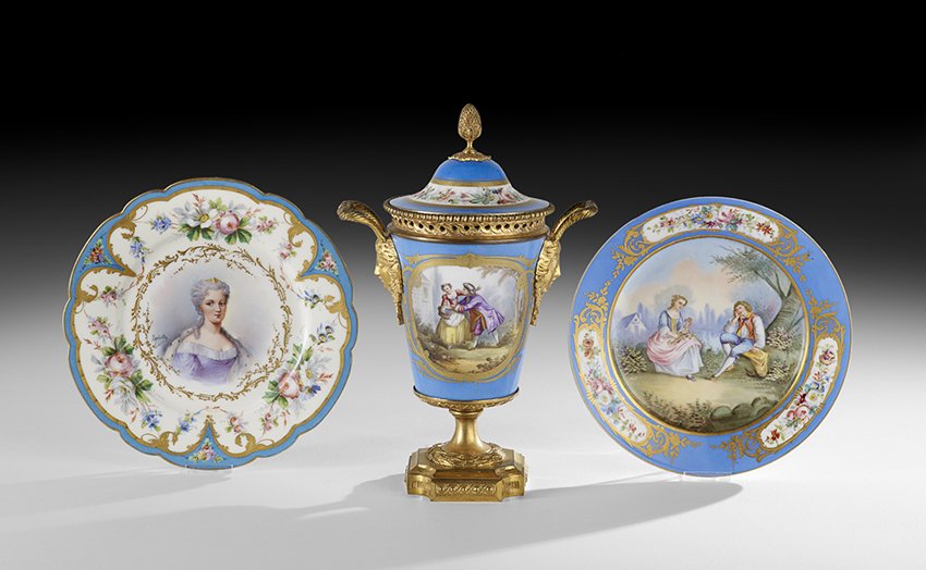 Three-Piece Collection of Sevres-Style Porcelain (1 of 3)