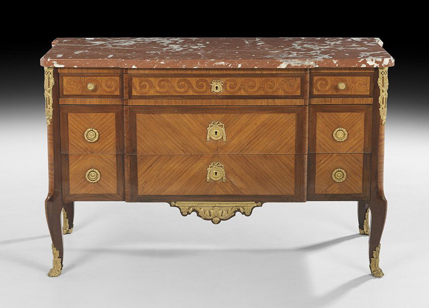 Louis XV/XVI-Style Marble-Top Commode (1 of 2)