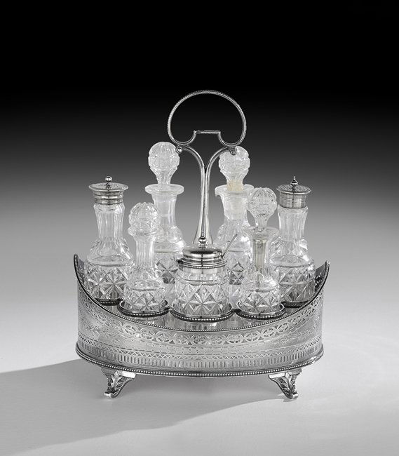 Victorian Silverplate Cruet Frame (1 of 1)