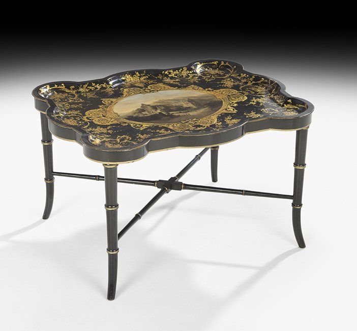 Victorian Tole and Parcel-Gilt Tray (1 of 2)