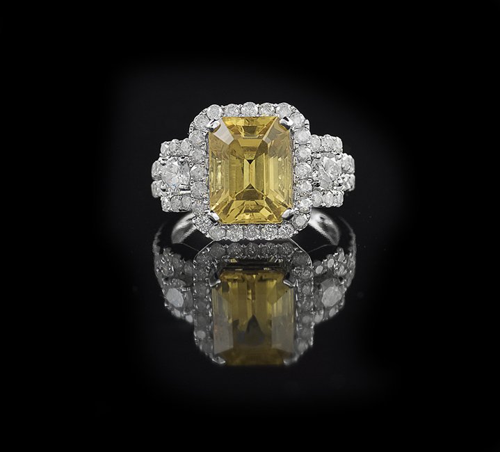 14 Kt. Gold, Yellow Sapphire and Diamond Ring (1 of 1)