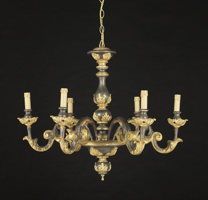 Pair of Parcel-Gilt Baroque-Style Chandeliers (1 of 2)