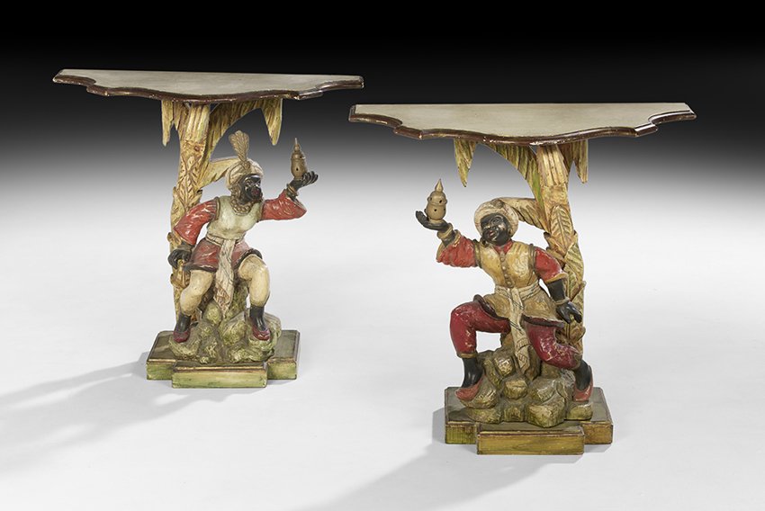 Pair of Italian Polychrome Side Tables (1 of 3)