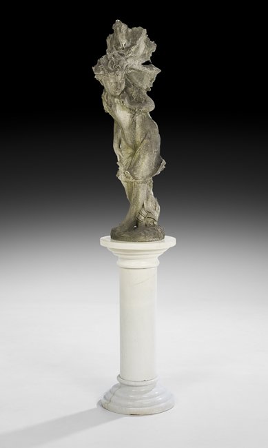 IMarble Garden Sculpture of "Caught in the Storm" (1 of 2)