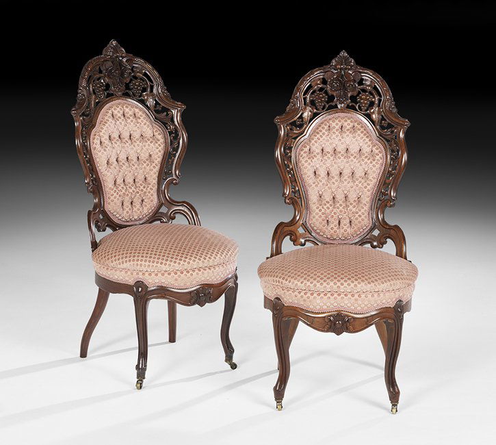 Pair of American Rococo Revival Sidechairs (1 of 2)