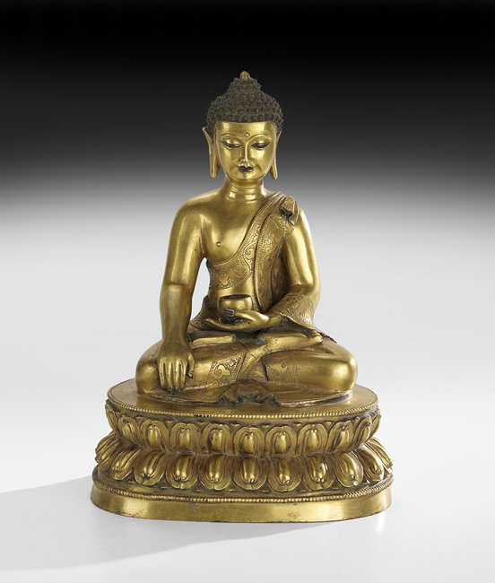 Chinese Gilt-Bronze of the Buddha Shakyamuni (1 of 2)