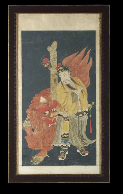 Chinese Painting of an Immortal and Guardian Lion (1 of 1)
