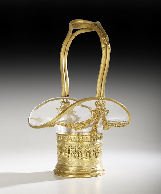 Beaux-Arts-Style Gilt-Bronze and Glass Basket (1 of 1)