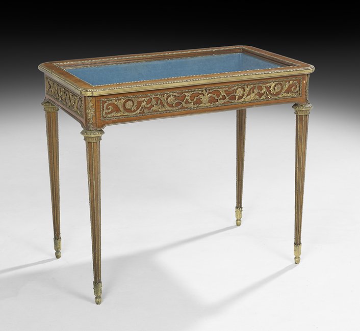 Louis XVI-Style Mahogany Vitrine Table (1 of 2)