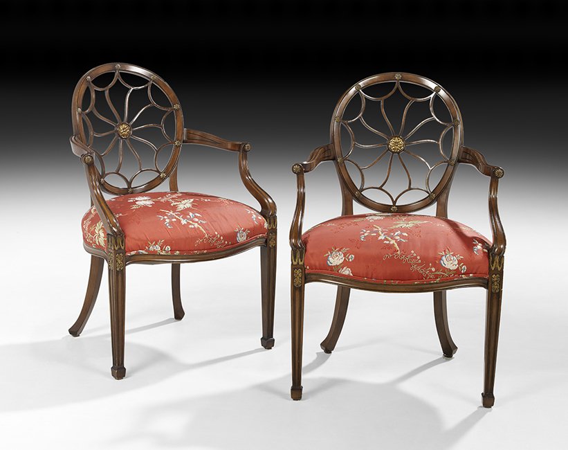 Pair of George III-Style Mahogany Armchairs (1 of 1)