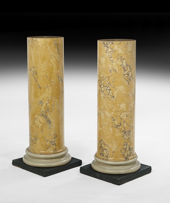 Pair of Composite "Marble" Pedestals (1 of 1)