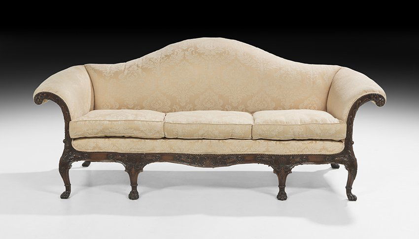 George III-Style Mahogany Camelback Sofa (1 of 3)