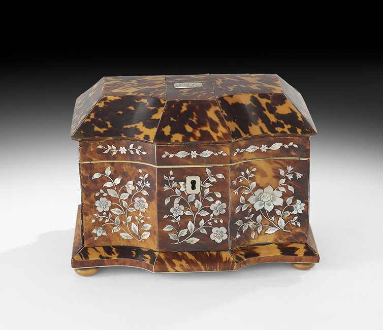 English Tortoiseshell Tea Caddy (1 of 3)