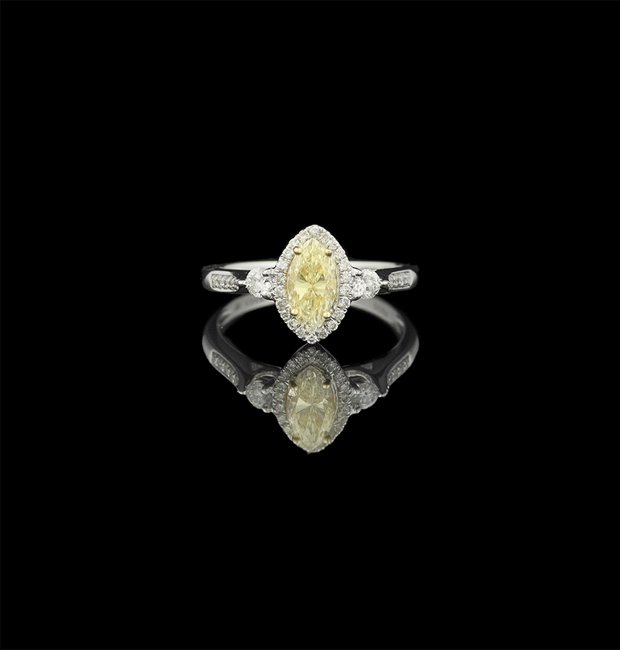 18 Kt. White/Yellow Gold and Diamond Ring (1 of 1)
