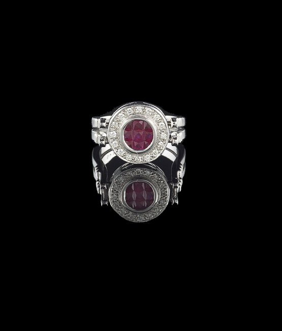 14 Kt. Gold, Sapphire, Ruby and Diamond Flip Ring (1 of 2)