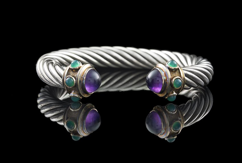 David Yurman Silver, Gold & Gemstone Bracelet (1 of 1)