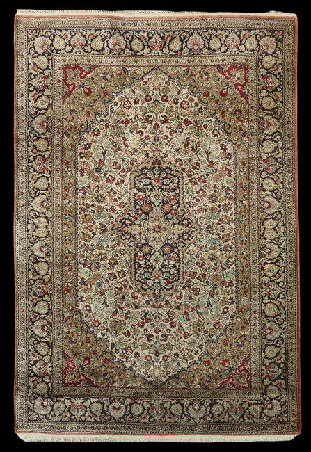Semi-Antique Persian Qum Carpet (1 of 1)