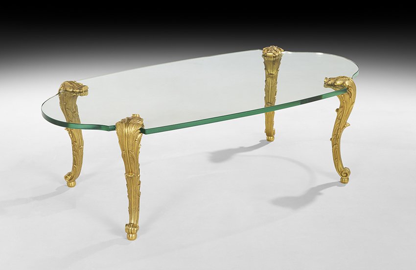 P. E. Guerin Gilt-Bronze and Glass Coffee Table (1 of 5)