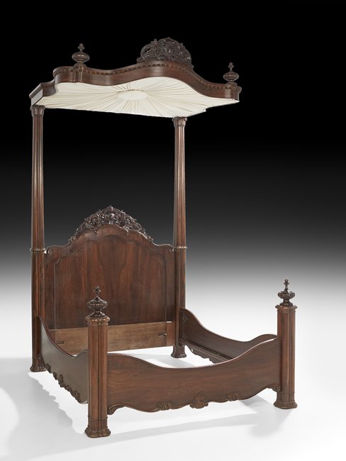 Antebellum Rococo Revival Half-Tester Bed (1 of 4)