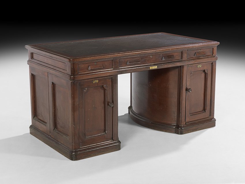 American Wooten Desk Company Walnut Rotary Desk (1 of 3)