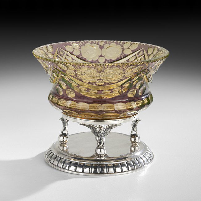 Bohemian .800 Silver-Mounted Glass Fruit Stand (1 of 1)