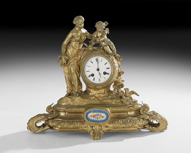 Napoleon III Gilt-Bronze Mantel Clock (1 of 2)