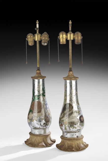 Unusual Pair of Glass Table Lamps (1 of 1)