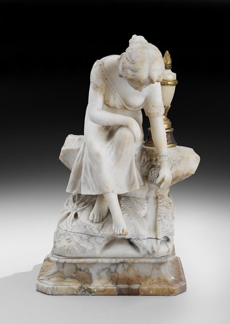 Continental Alabaster Figure of a Maiden (1 of 2)