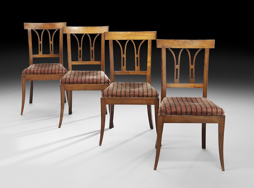 Suite of Four Continental Neoclassical Sidechairs (1 of 1)