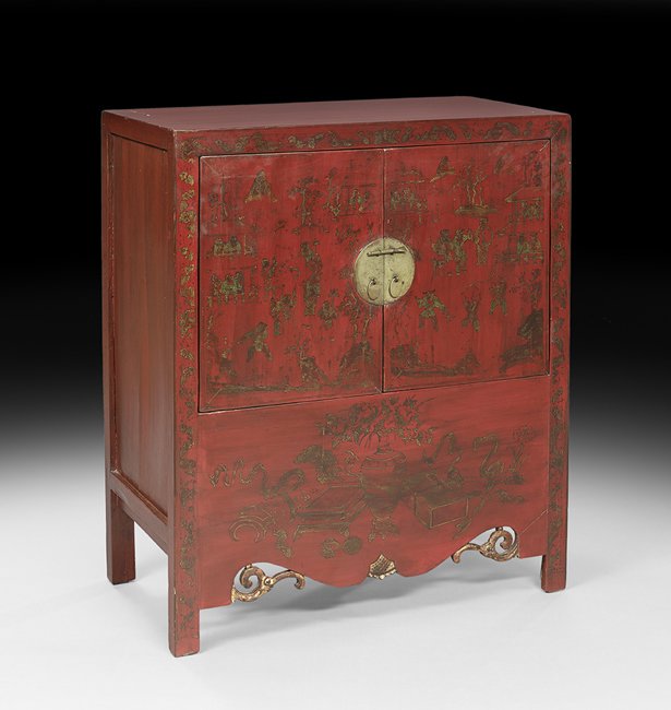 Shanxi Red-Lacquered Elm Cabinet (1 of 2)