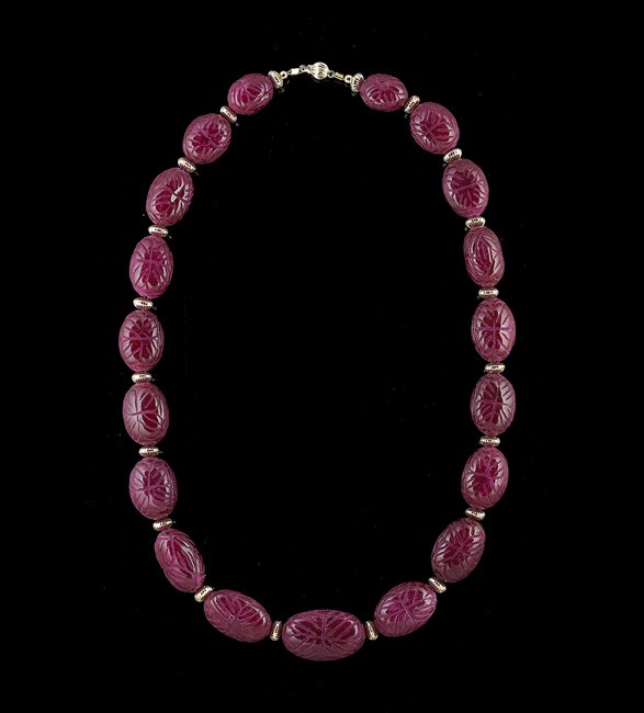 14 Kt. Yellow Gold and Carved Ruby Necklace (1 of 1)