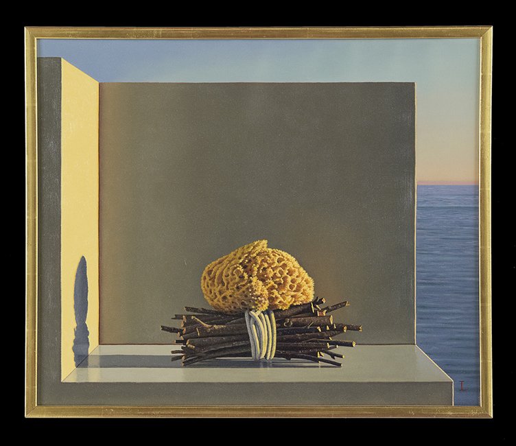 David Ligare (American, b. 1945): David Ligare (American, b. 1945), "Still Life Before the Sea", 2008, oil on canvas, monogrammed lower right, signed and dated en verso, 20" x 24". Framed. Private collection, Santa Fe, New Mexico.