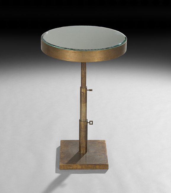 Telescoping Brass and Mirrored Occasional Table (1 of 1)
