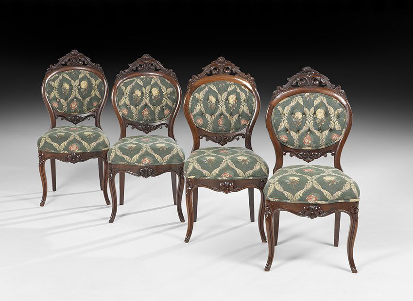 Four Rococo Revival Rosewood Dining Chairs (1 of 2)
