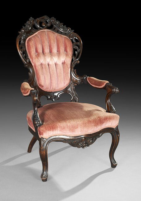 Austrian Rococo Revival Walnut Armchair (1 of 1)