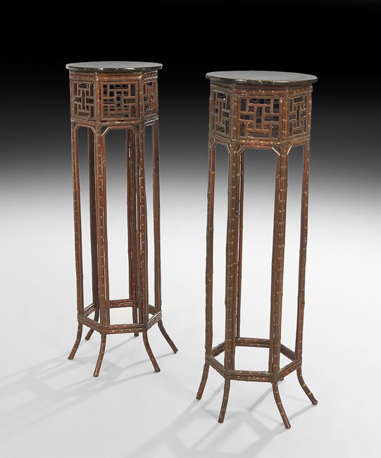 Pair of Anglo-Japonesque Bamboo Fern Stands (1 of 1)