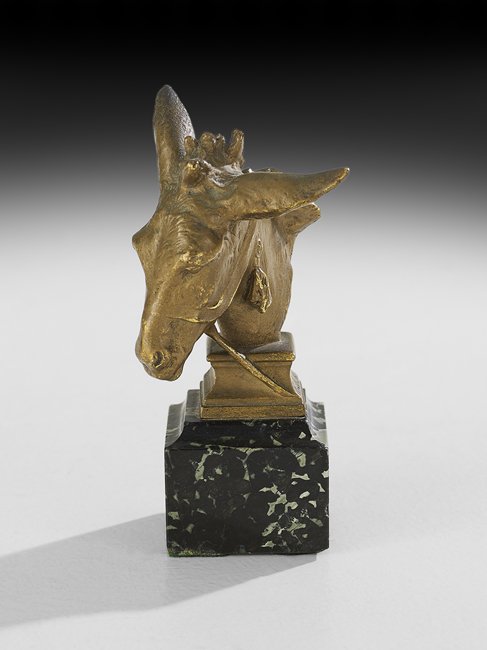 Gilt-Bronze Animalier Figure of a Mule's Head (1 of 3)