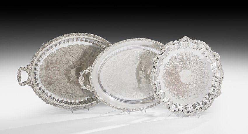 Three American Silverplate Trays (1 of 1)