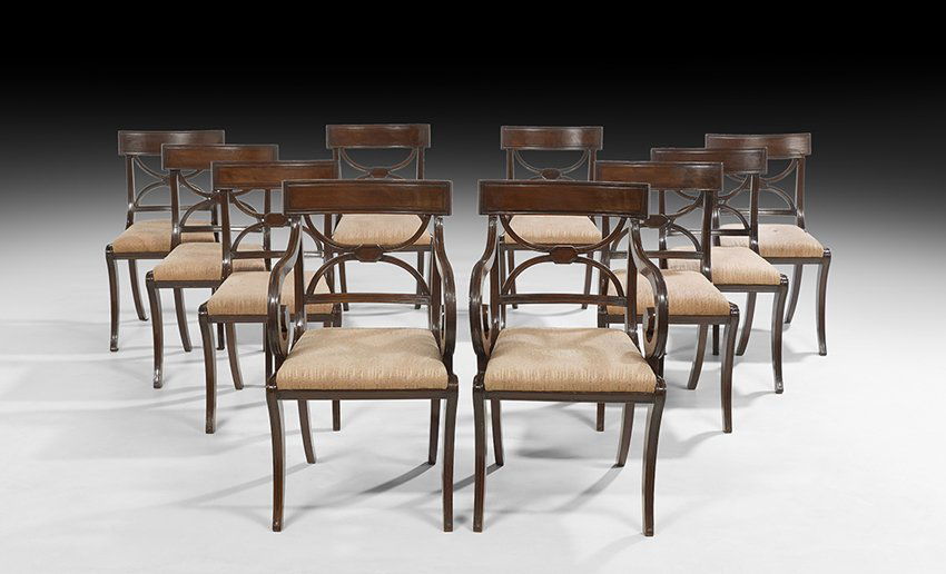 Suite of Ten Late Regency Mahogany Chairs (1 of 2)