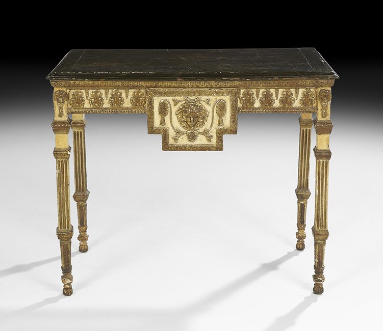 Italian Neoclassical Polychrome Side Table (1 of 2)